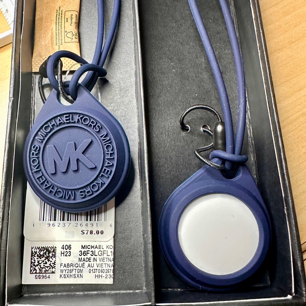 Michael Kors Apple Air Tag Holders, Navy Blue - Picture 3 of 5